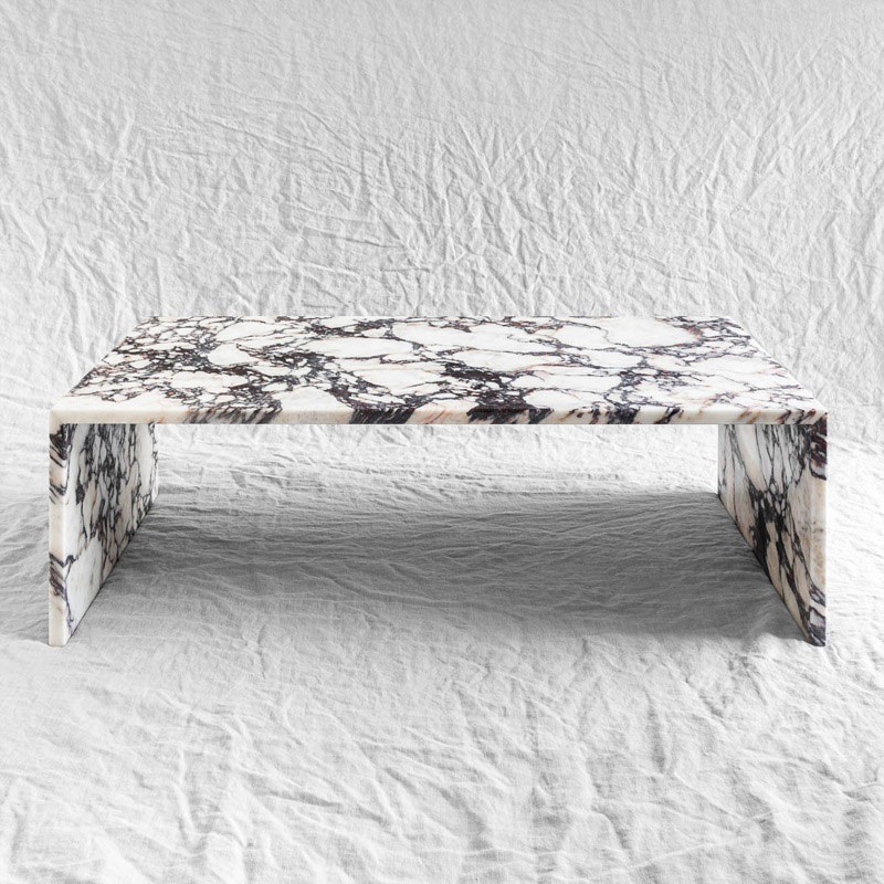Журнальный столик из натурального камня, квадратный чайный столик в скандинавском стиле