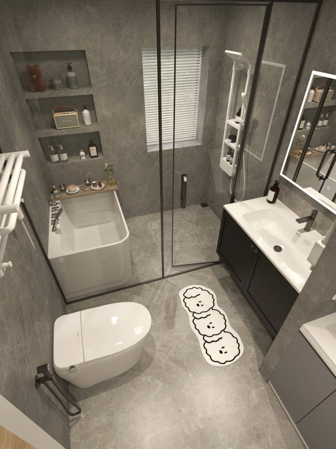 5 идей для ванной комнаты из серого мрамора Истории клиентов