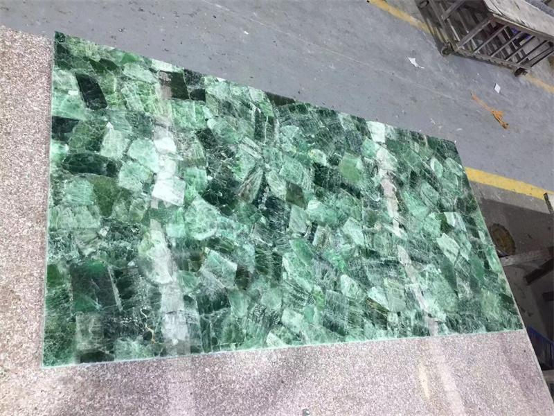 Натуральный зеленый флюорит, столешница, мраморные плиты, полудрагоценный камень