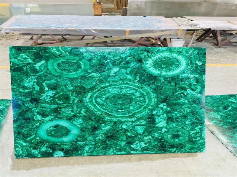 Малахитовые зеленые мраморные плиты Полудрагоценные камни