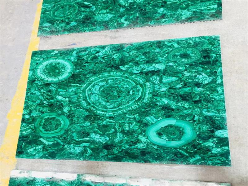 Малахитовые зеленые мраморные плиты Полудрагоценные камни