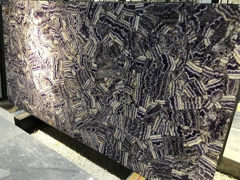 Поставщики плит из полудрагоценных камней из фиолетового кристалла кварца