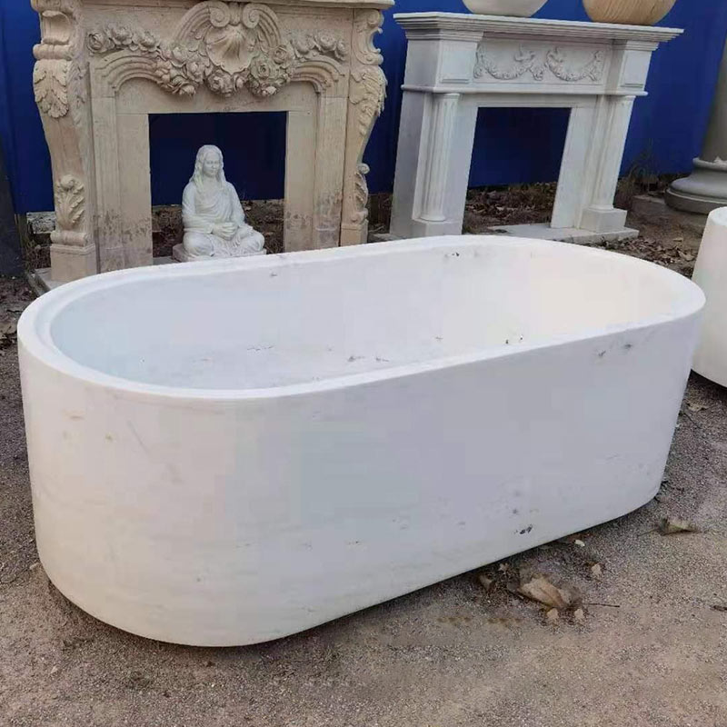 Поставщики культивированных отдельно стоящих ванн из белого мрамора Calacatta