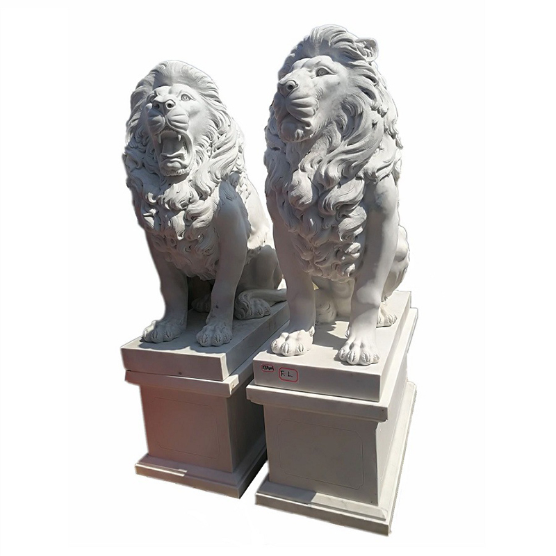 Китайские белые мраморные статуи льва Поставщики оптом