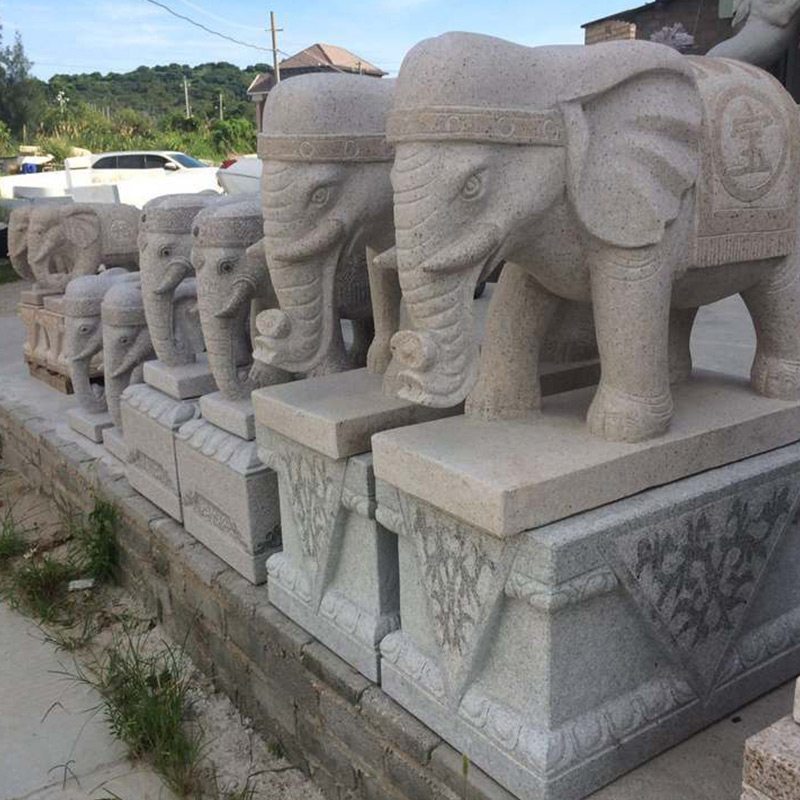 Китай гранитная статуя слона животные украшения камень
