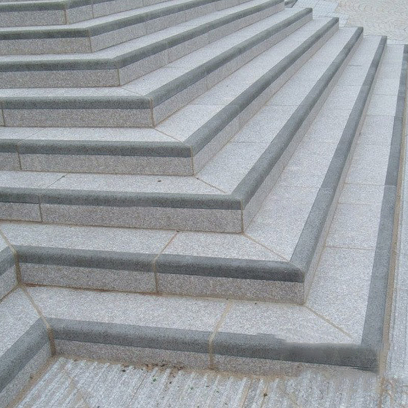 Дизайн лестницы из белого гранита с кунжутом