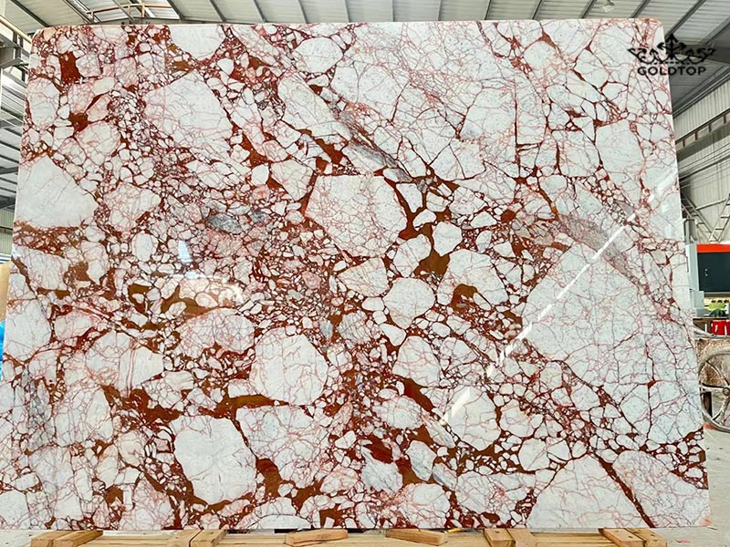 bulgari red marble slabs