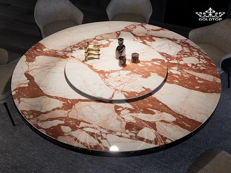 bulgari red marble table