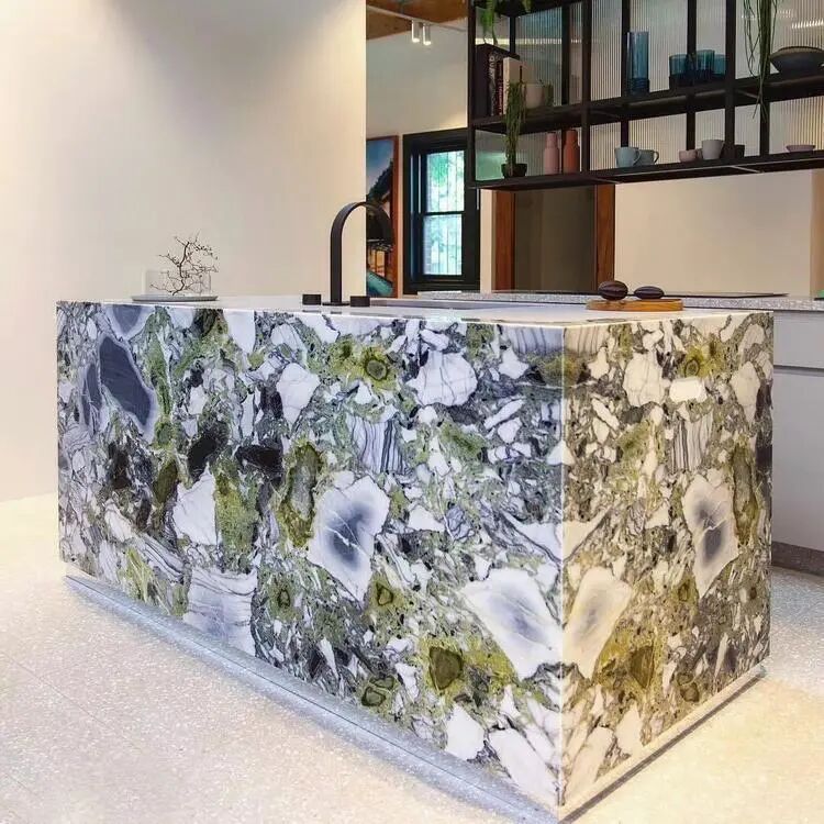Cold Emerald Marble kitchen countertop