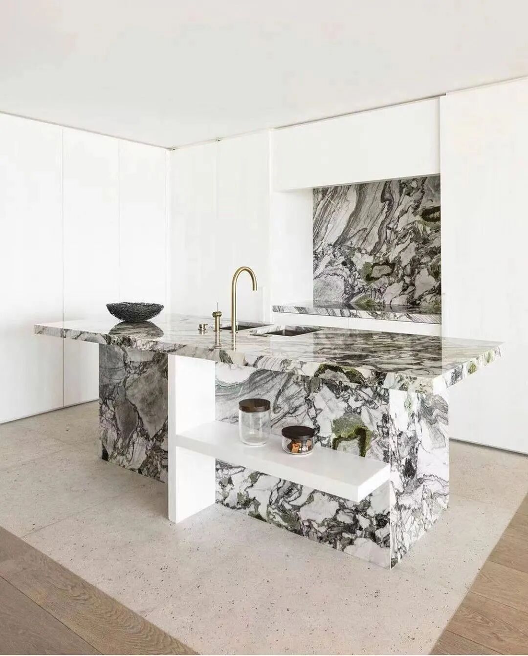 Cold Emerald Marble kitchen countertop