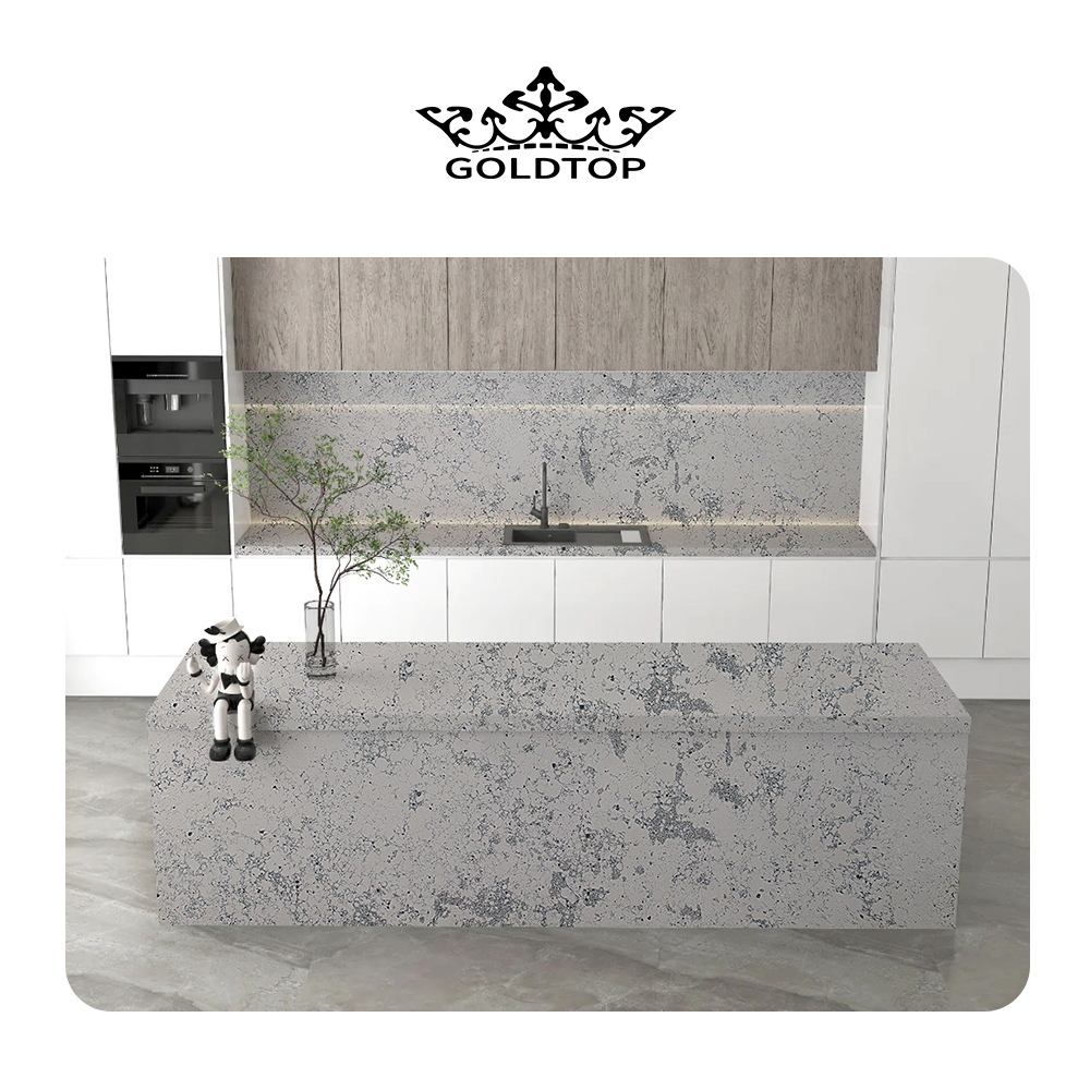 4009 Antique Brown Marble Quartz Slab