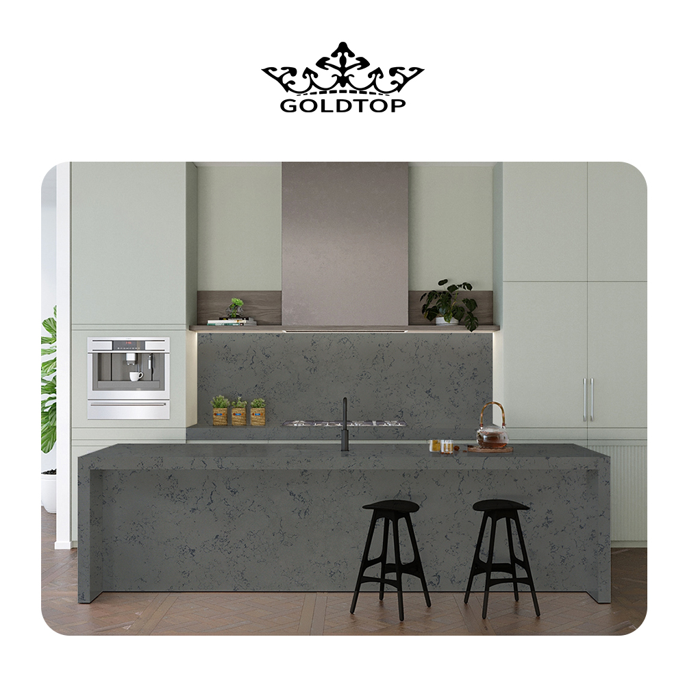 4008 Bianco Grey Marble Quartz Slab