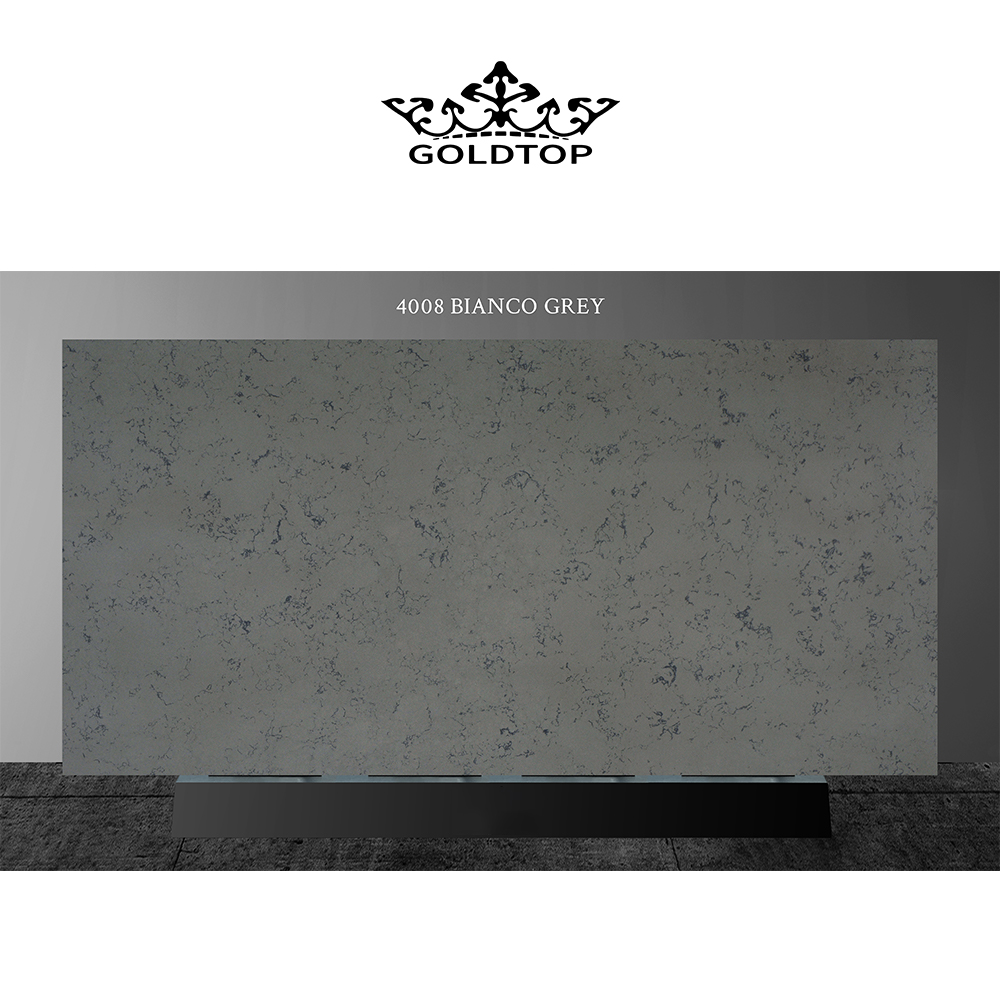 4008 Bianco Grey Marble Quartz Slab