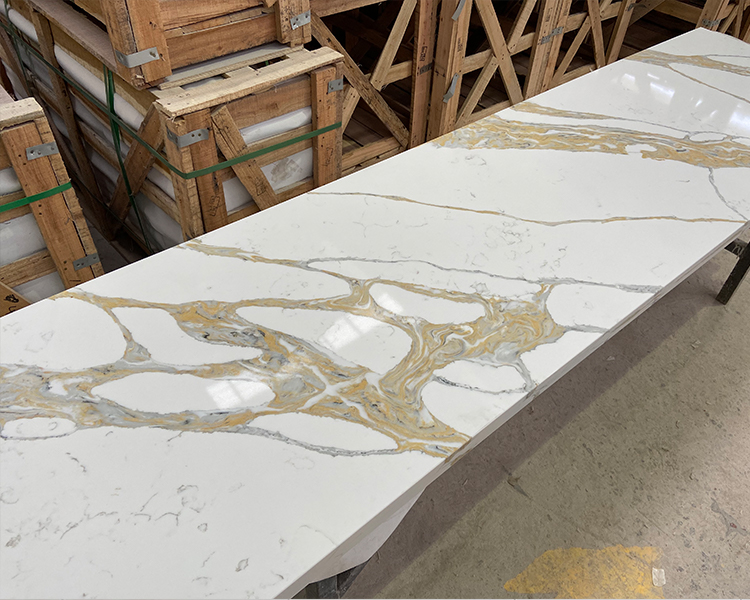 5072 Calacatta Stella White Quartz Slabs Factory