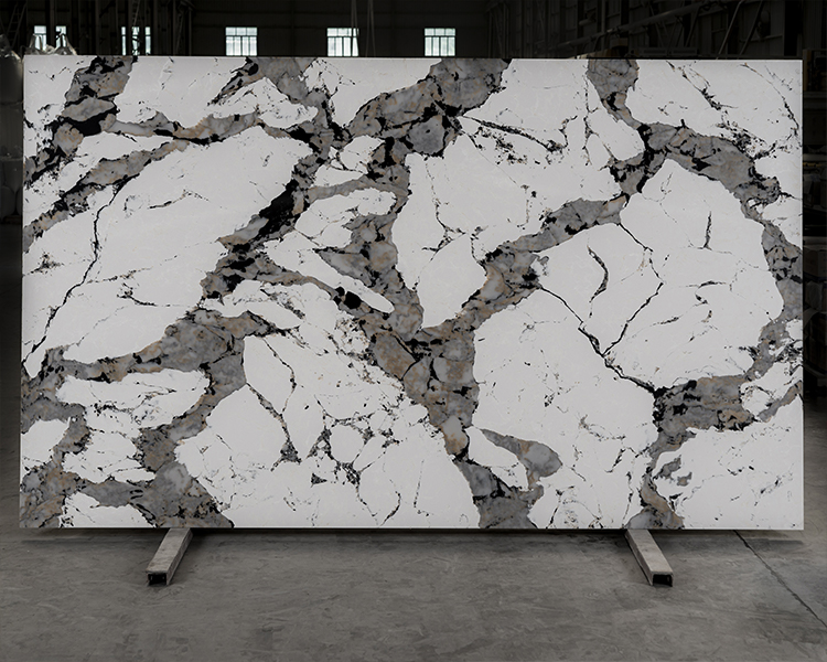 5076 Calacatta Pandora White Quartz Countertops Factory