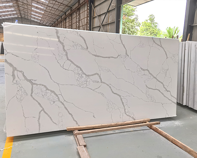 5042 Laza White Calacatta Quartz Super Jumbo Slab Manufacturer