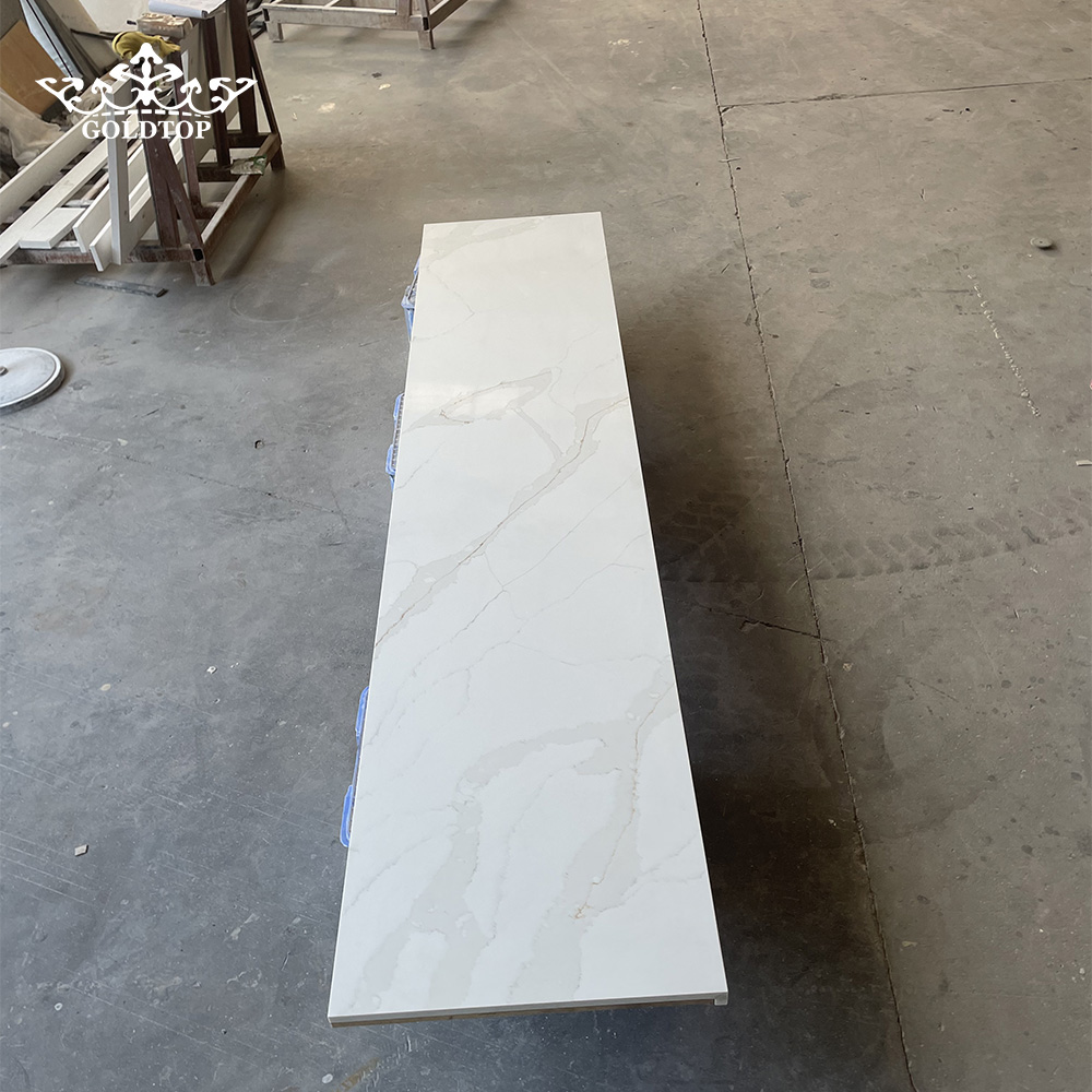 5052 Leon Calacatta White 0% Crystalline Silica Quartz Supplier