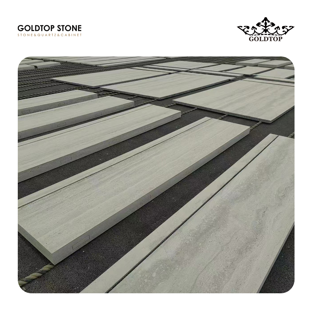 Crema Toscana Travertine Tiles For Luxury Shop Wall Decoration