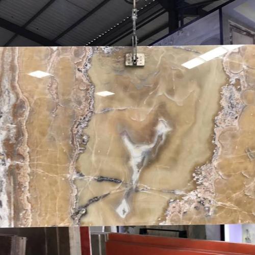 Yellow Black Onyx Slab