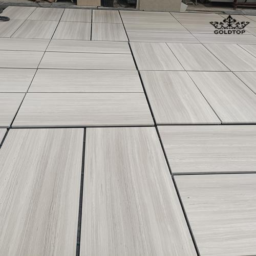 White wood marble tiles