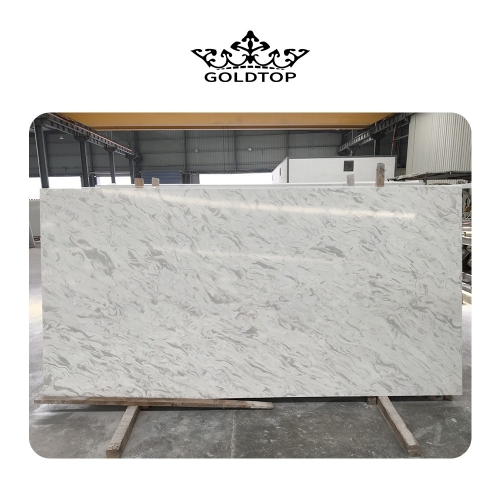 4015 Bianco River Marble Quartz Slab
